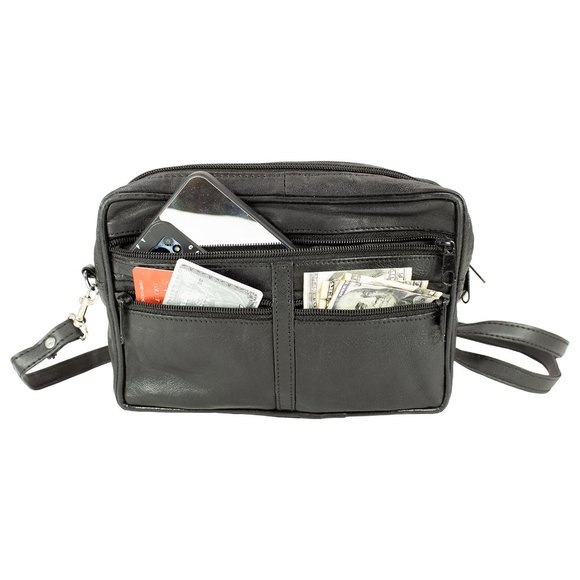 Men Leather Cross Body Bag, Messenge Bag, Travel Organizer Bag, Black - Picture 2 of 14